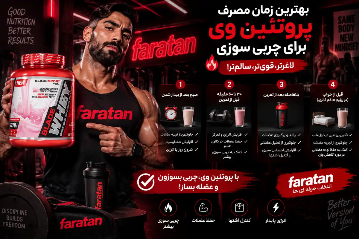 بهترین زمان مصرف پروتئین وی برای چربی سوزی | 7 نکته حیاتی